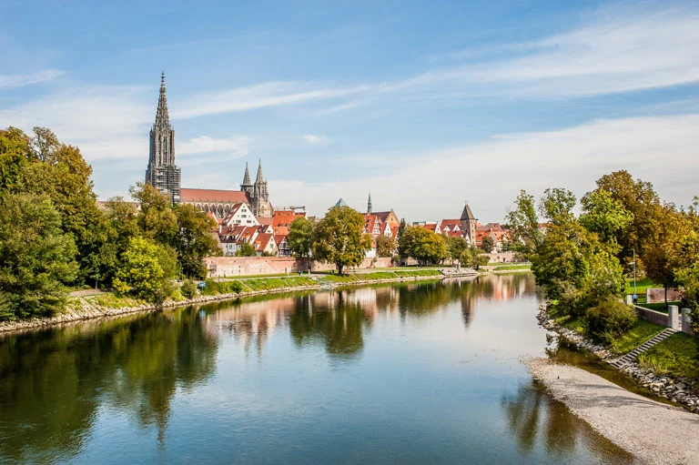 Ulm Panorama mit Blick über die Donau