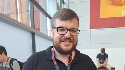 STUDENTpartout hat den Gamedesigner und Toolentwickler Beat Bänziger auf der Gamescom 2023 getroffen. (Foto: © THWA)