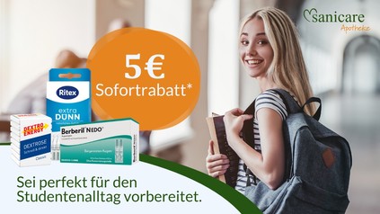 Anzeige von Sanicare mit Rabattaktion.