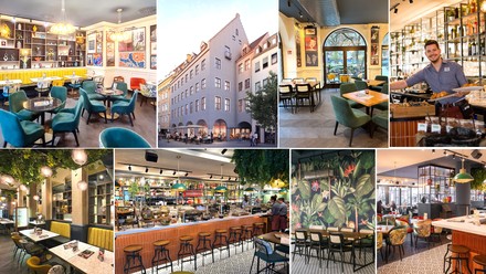Collage aus verschiedenen Bildern des neueröffneten Alex in Augsburg.