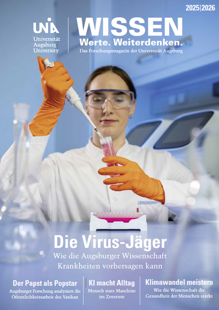 Cover Forschungsmagazin Universität Augsburg 2025/2026.