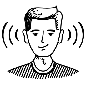 Icon einer hörenden Person